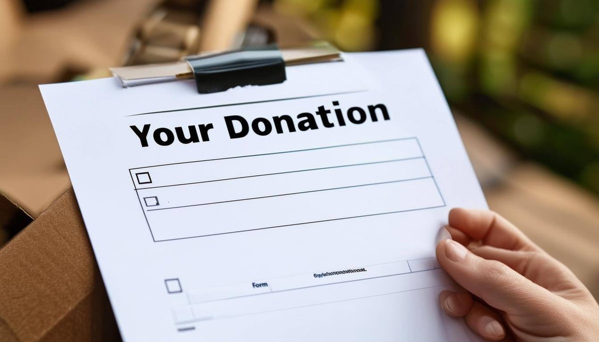 a piece of paper or web form that is allowing someone to choose how they want their donation applied